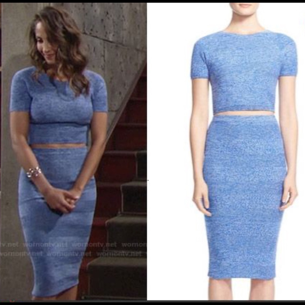Alice+Olivia Solange crop top and pencil skirt